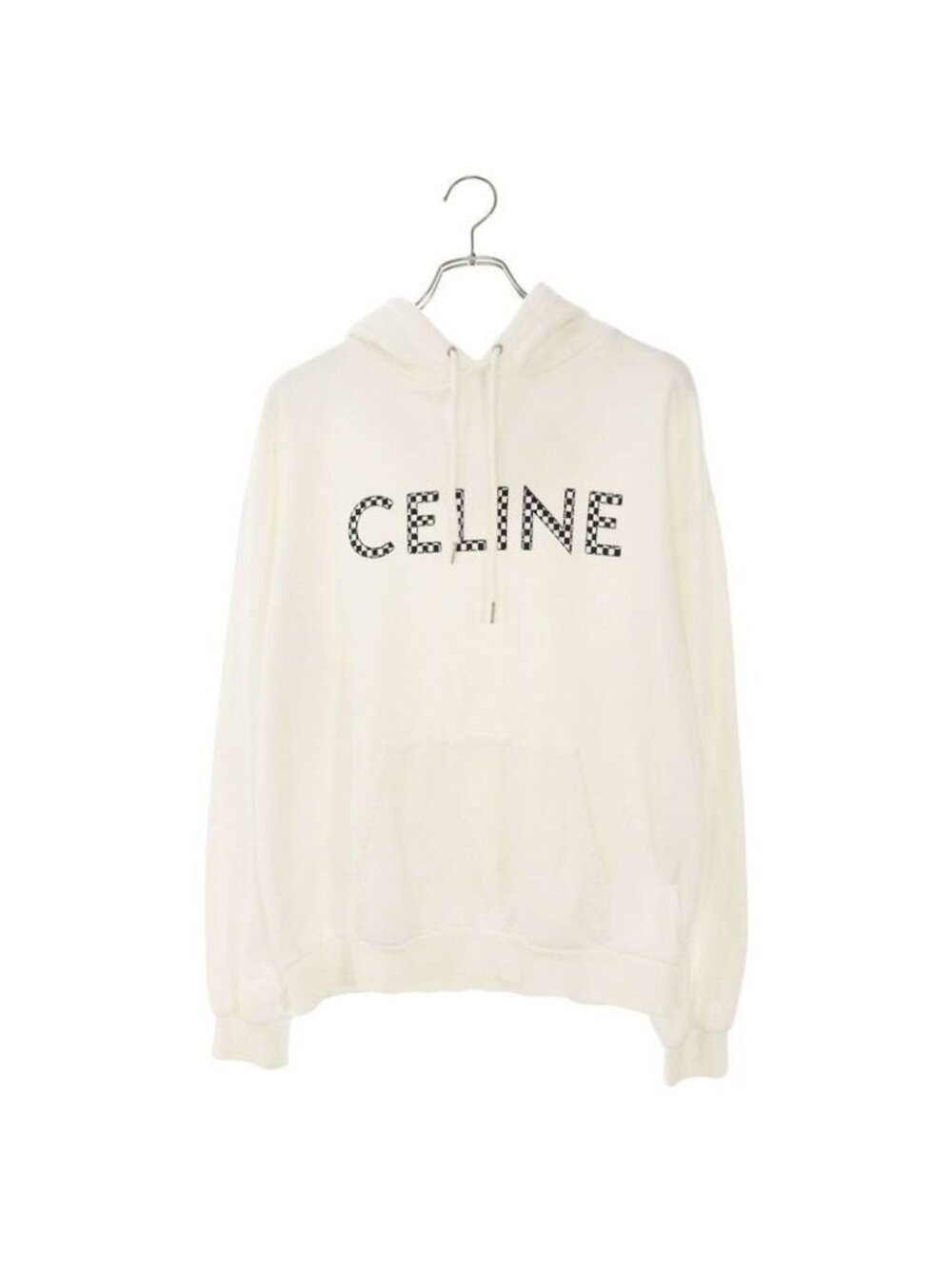 Celine Logo Studded Checker Pullover Hoodie